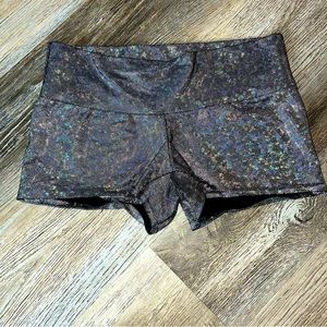 Orange Cosmic Mermaid holo sparkle bike shorts